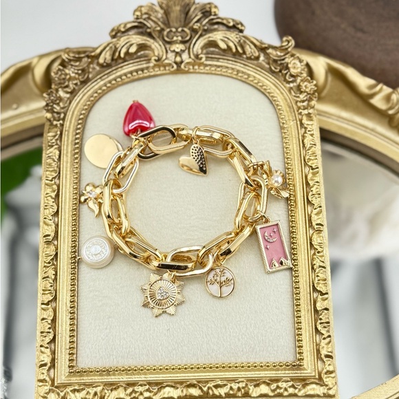 Anthro Gold Chunky Charm Bracelet – Adjustable Size - Picture 9 of 9